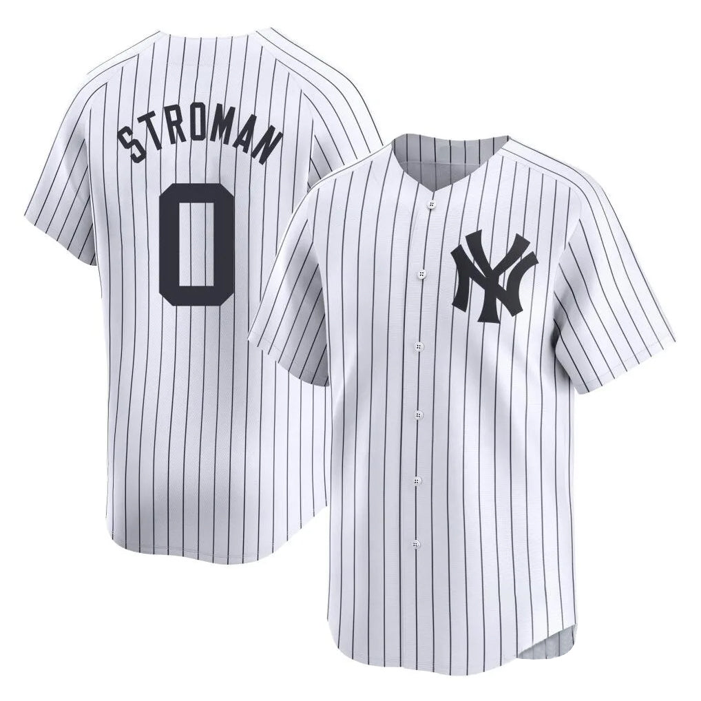 Silnrao  NY.Yankees #0 Marcus Stroman Player White Limited Home Stitched Jerseys