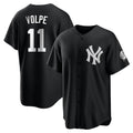 Silnrao NY.Yankees #11 Anthony Volpe Player Black Game Stitched Jerseys