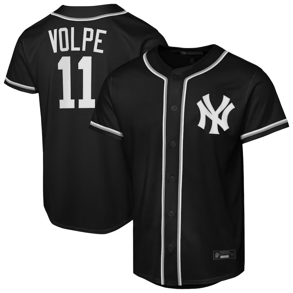 Silnrao  NY.Yankees #11 Anthony Volpe Player Black Out Game Stitched Jerseys