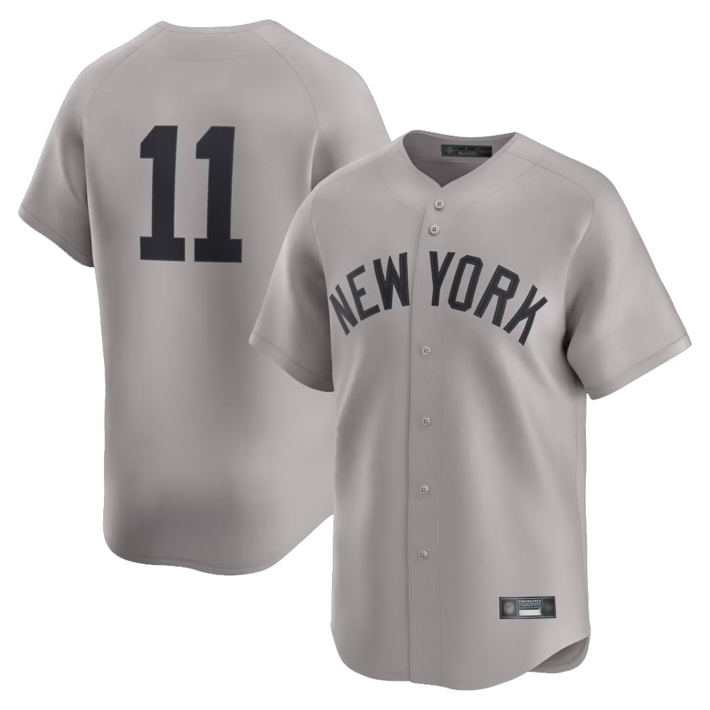 Silnrao  NY.Yankees #11 Anthony Volpe Player Gray Limited Home Stitched Jerseys