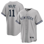 Silnrao  NY.Yankees #11 Anthony Volpe Player Gray Road Game Stitched Jerseys