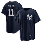 Silnrao  NY.Yankees #11 Anthony Volpe Player Navy Game Stitched Jerseys