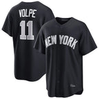 Silnrao  NY.Yankees #11 Anthony Volpe Player Navy Home Game Stitched Jerseys