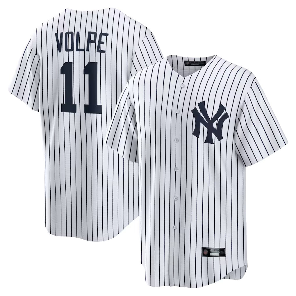 Silnrao  NY.Yankees #11 Anthony Volpe Player White Game Home Stitched Jerseys