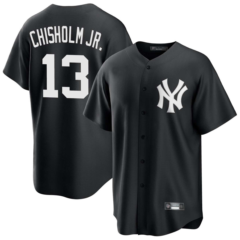 Silnrao NY.Yankees #13 Jazz Chisholm Jr Player Black Game Stitched Jerseys