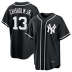 Silnrao NY.Yankees #13 Jazz Chisholm Jr Player Black Out Game Stitched Jerseys