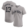Silnrao NY.Yankees #13 Jazz Chisholm Jr Player Gray Limited Elite Home Stitched Jerseys