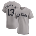 Silnrao NY.Yankees #13 Jazz Chisholm Jr Player Gray Limited Elite Home Stitched Jerseys