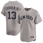 Silnrao NY.Yankees #13 Jazz Chisholm Jr Player Gray Limited Home Stitched Jerseys