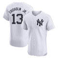 Silnrao NY.Yankees #13 Jazz Chisholm Jr Player White Limited Elite Home Stitched Jerseys