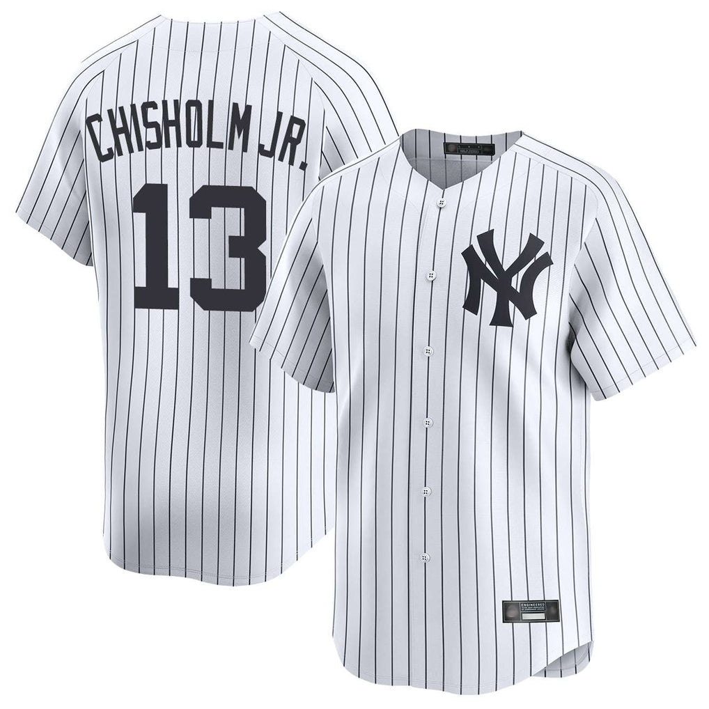 Silnrao NY.Yankees #13 Jazz Chisholm Jr Player White Limited Home Stitched Jerseys