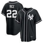 Silnrao NY.Yankees #22 Ben Rice Player Black Out Game Home Stitched Jerseys