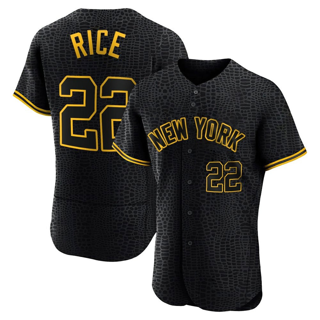 Silnrao NY.Yankees #22 Ben Rice Player Black Snake Skin City Limited ELite Home Stitched Jerseys