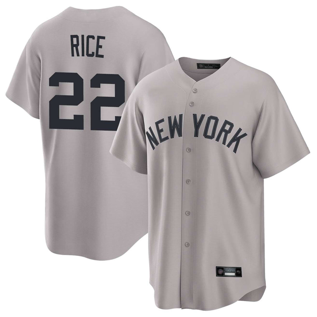 Silnrao NY.Yankees #22 Ben Rice Player Gray Game Home Stitched Jerseys