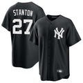 Silnrao NY.Yankees #27 Giancarlo Stanton Player Black Game Stitched Jerseys