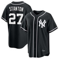 Silnrao NY.Yankees #27 Giancarlo Stanton Player Black Out Game Home Stitched Jerseys