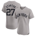 Silnrao NY.Yankees #27 Giancarlo Stanton Player Gray Limited Elite Home Stitched Jerseys