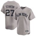 Silnrao NY.Yankees #27 Giancarlo Stanton Player Gray Limited Home Stitched Jerseys