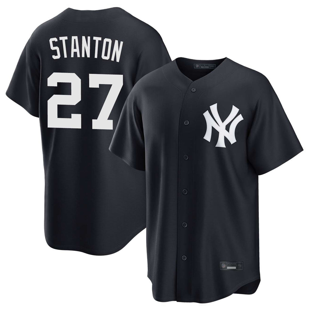 Silnrao NY.Yankees #27 Giancarlo Stanton Player Navy Game Stitched Jerseys