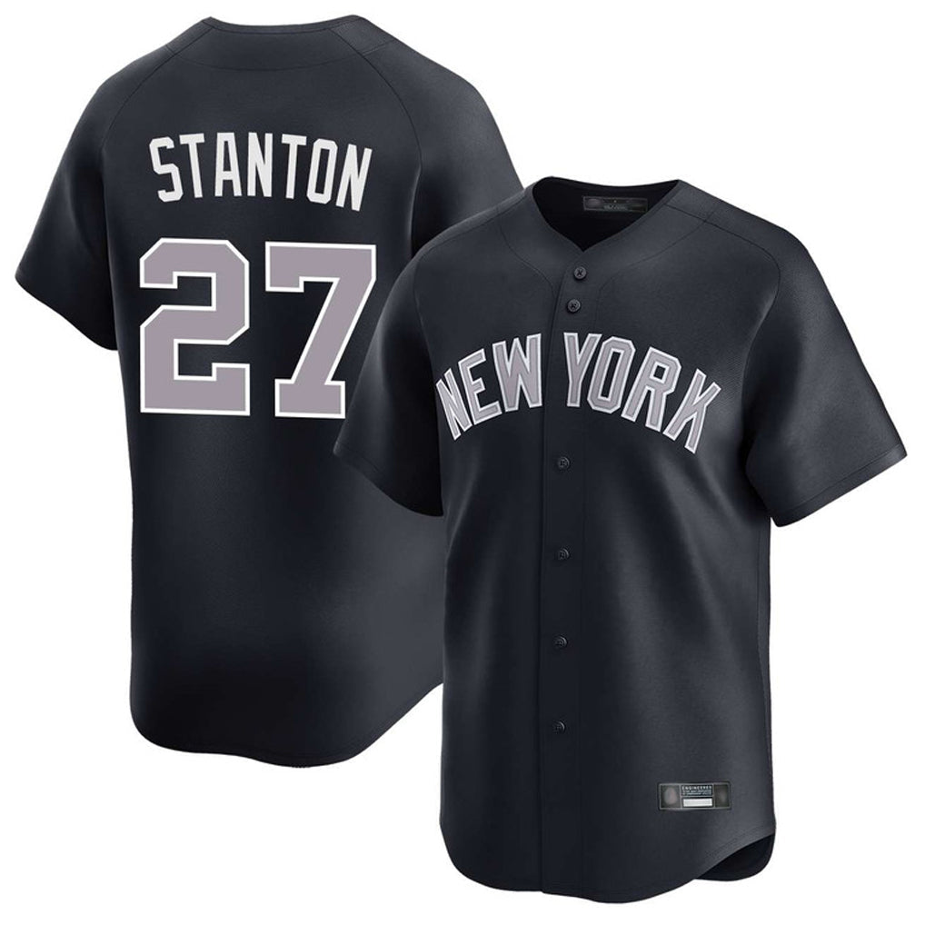 Silnrao NY.Yankees #27 Giancarlo Stanton Player Navy Limited Game Stitched Jerseys