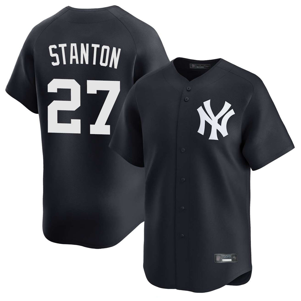 Silnrao NY.Yankees #27 Giancarlo Stanton Player Navy Limited Home Stitched Jerseys