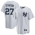Silnrao NY.Yankees #27 Giancarlo Stanton Player White Game Home Stitched Jerseys