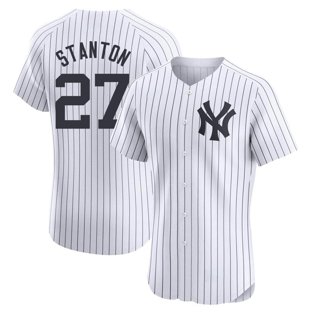 Silnrao  NY.Yankees #27 Giancarlo Stanton Player White Limited Elite Home Stitched Jerseys