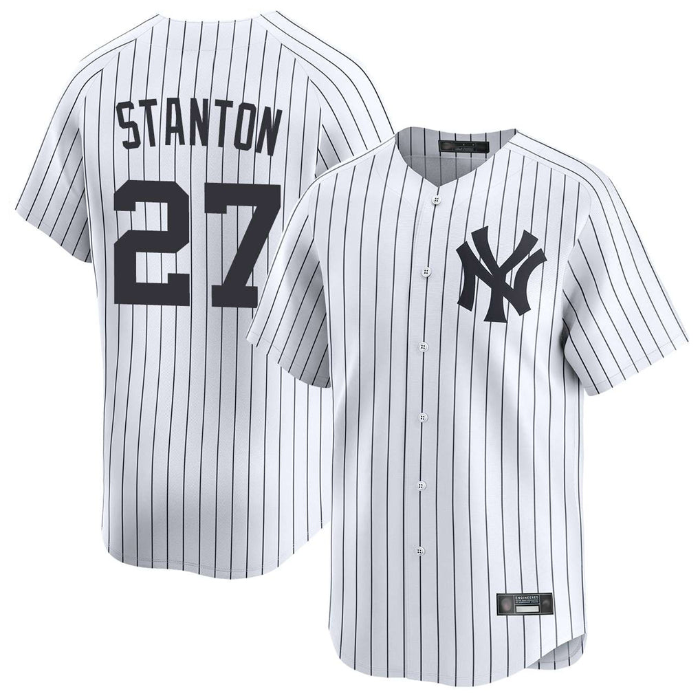 Silnrao  NY.Yankees #27 Giancarlo Stanton Player White Limited Home Stitched Jerseys