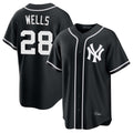 Silnrao NY.Yankees #28 Austin Wells Player Black Out Game Home Stitched Jerseys