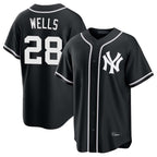 Silnrao NY.Yankees #28 Austin Wells Player Black Out Game Home Stitched Jerseys