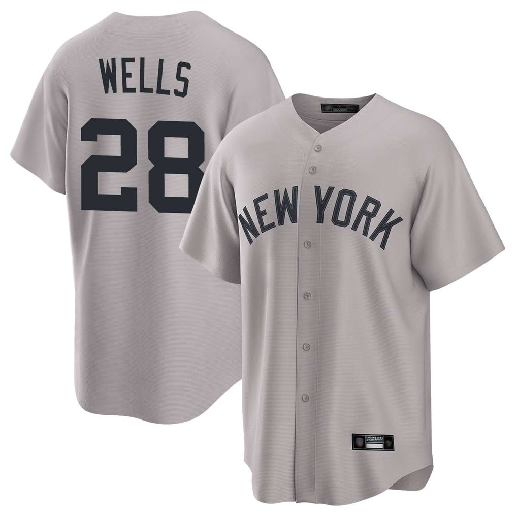 Silnrao NY.Yankees #28 Austin Wells Player Gray Game Home Stitched Jerseys