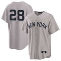 Silnrao NY.Yankees #28 Austin Wells Player Gray Game Stitched Jerseys