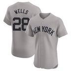 Silnrao NY.Yankees #28 Austin Wells Player Gray Limited Elite Home Stitched Jerseys