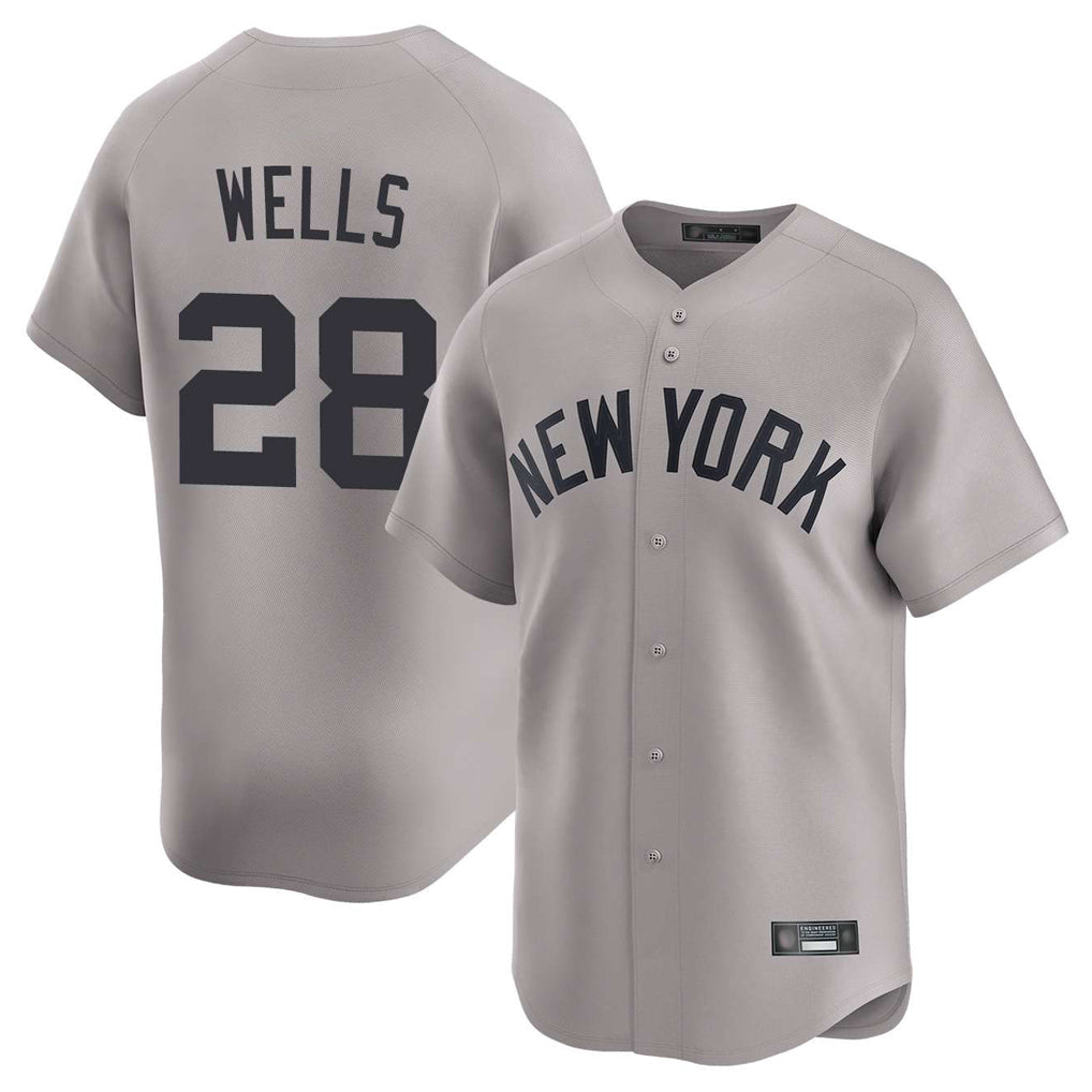 Silnrao NY.Yankees #28 Austin Wells Player Gray Limited Home Stitched Jerseys