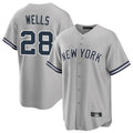 Silnrao NY.Yankees #28 Austin Wells Player Gray Road Game Stitched Jerseys