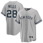Silnrao NY.Yankees #28 Austin Wells Player Gray Road Game Stitched Jerseys