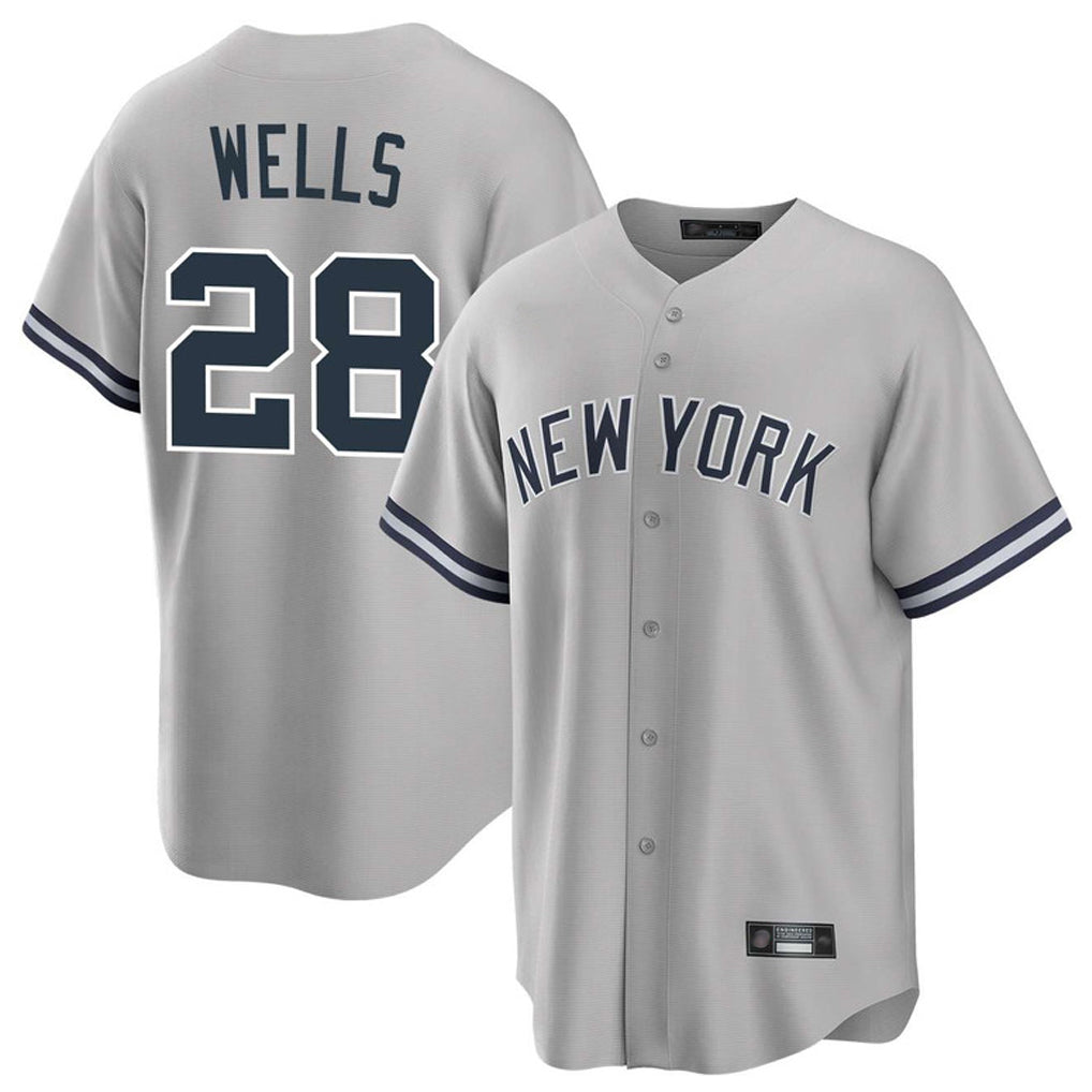 Silnrao NY.Yankees #28 Austin Wells Player Gray Road Game Stitched Jerseys