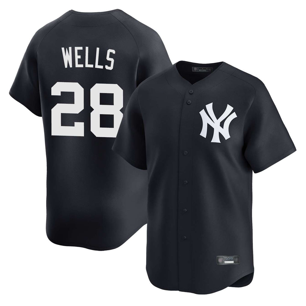 Silnrao NY.Yankees #28 Austin Wells Player Navy Alternate Limited Home Stitched Jerseys
