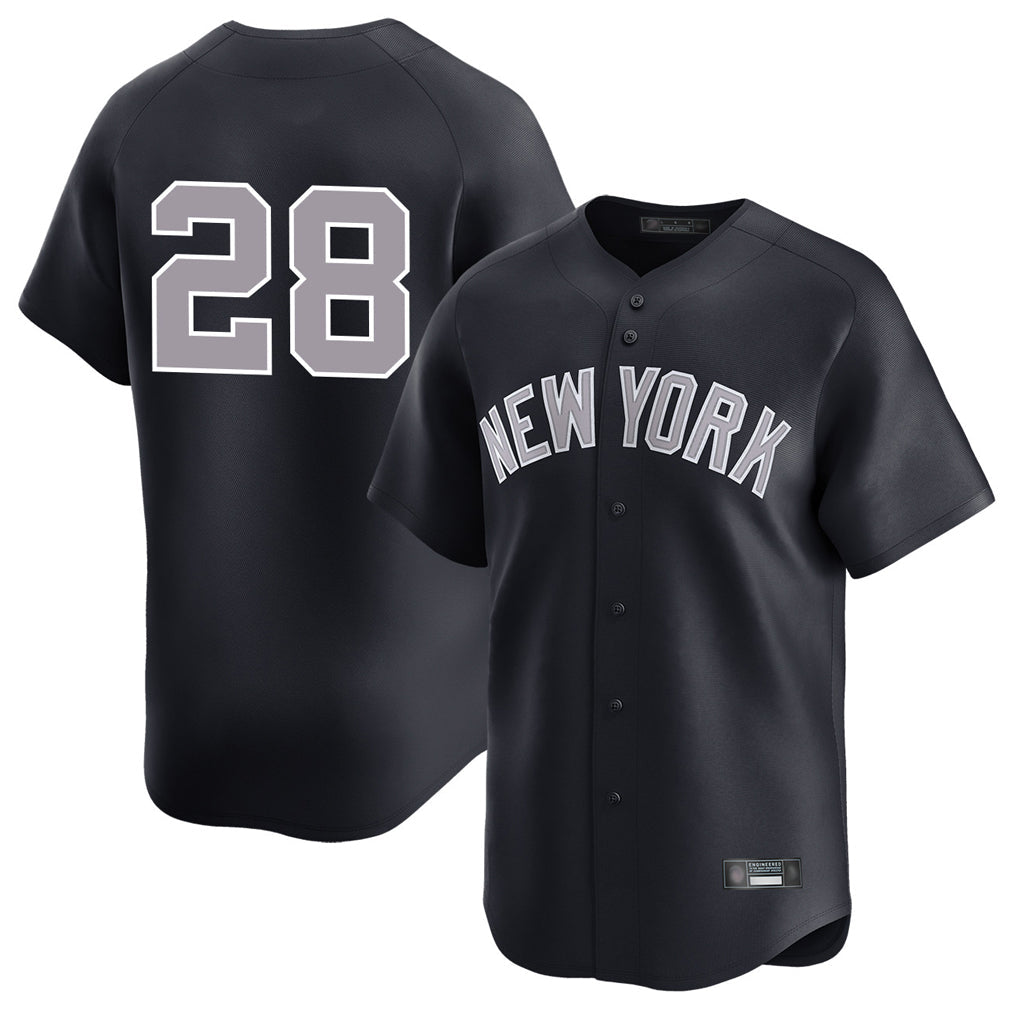 Silnrao NY.Yankees #28 Austin Wells Player Navy Limited Stitched Jerseys