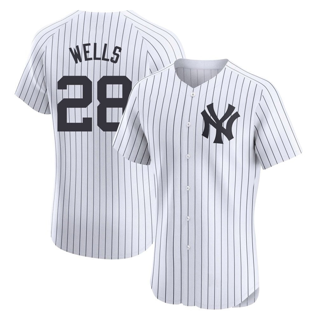 Silnrao NY.Yankees #28 Austin Wells Player White Limited Elite Home Stitched Jerseys