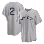 Silnrao NY.Yankees #2 Derek Jeter Player Gray Field of Dreams Game Stitched Jerseys