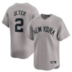 Silnrao NY.Yankees #2 Derek Jeter Player Gray Limited Home Stitched Jerseys