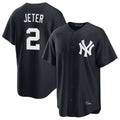 Silnrao  NY.Yankees #2 Derek Jeter Player Navy Game Stitched Jerseys