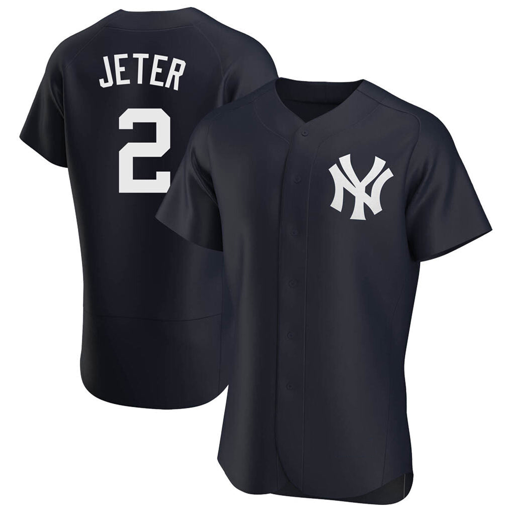 Silnrao NY.Yankees #2 Derek Jeter Player Navy Limited Elite Home Stitched Jerseys