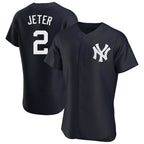 Silnrao NY.Yankees #2 Derek Jeter Player Navy Limited Elite Home Stitched Jerseys