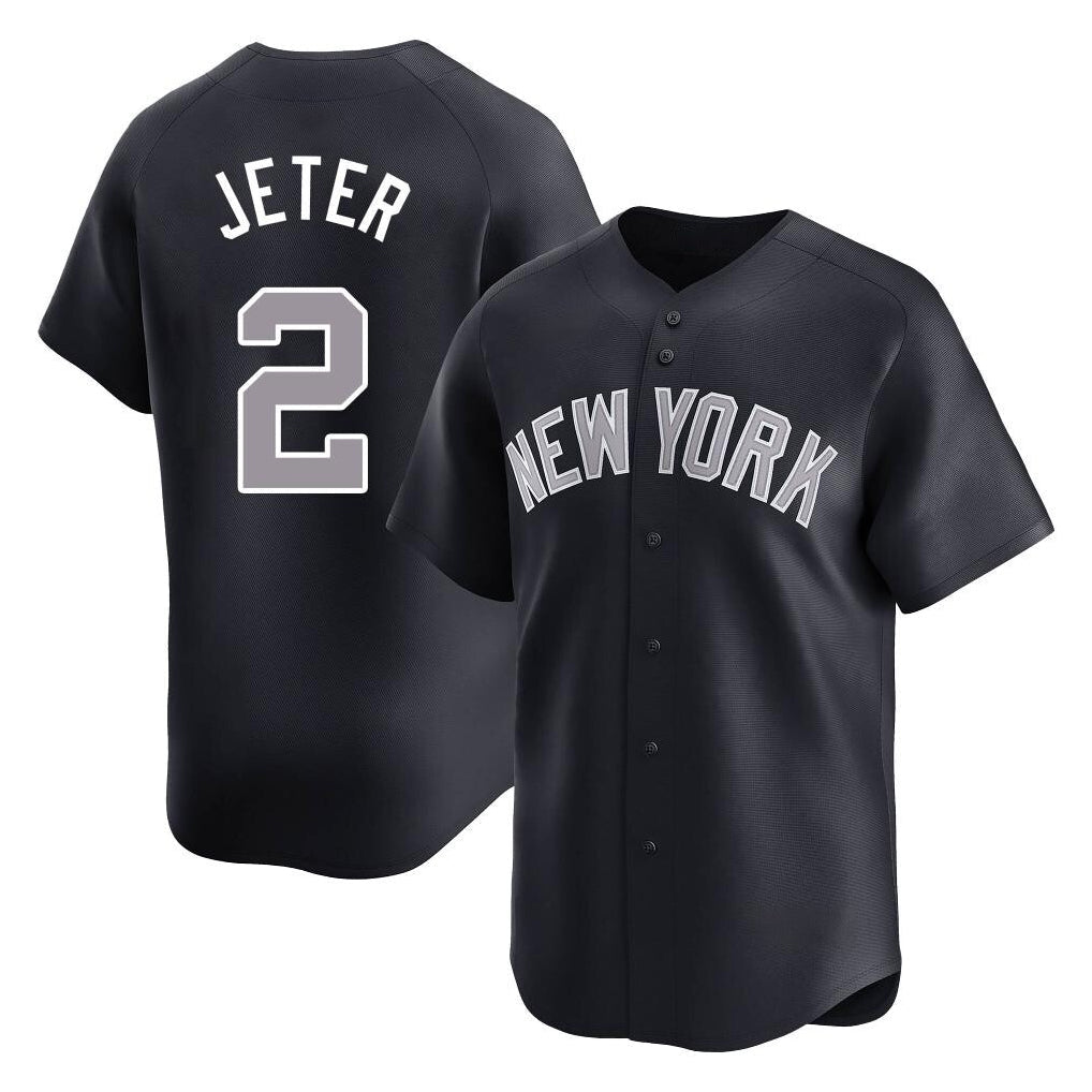 Silnrao  NY.Yankees #2 Derek Jeter Player Navy Limited Home Stitched Jerseys