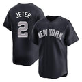 Silnrao  NY.Yankees #2 Derek Jeter Player Navy Limited Game Stitched Jerseys