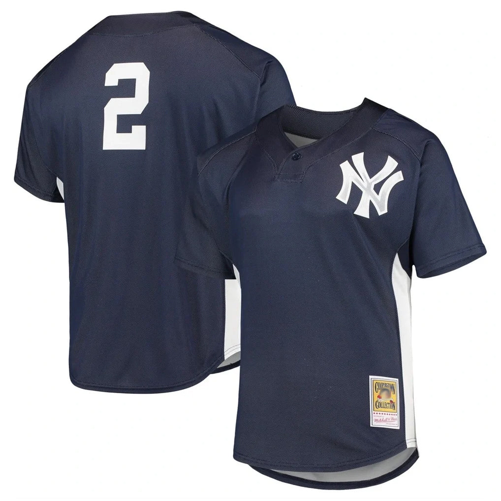Silnrao  NY.Yankees #2 Derek Jeter Player Navy Mitchell & Ness Limited Stitched Jerseys