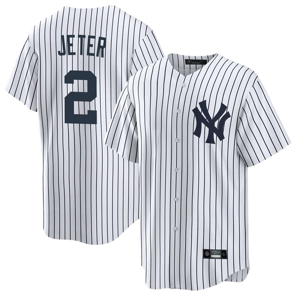 Silnrao  NY.Yankees #2 Derek Jeter Player White Game Home Stitched Jerseys
