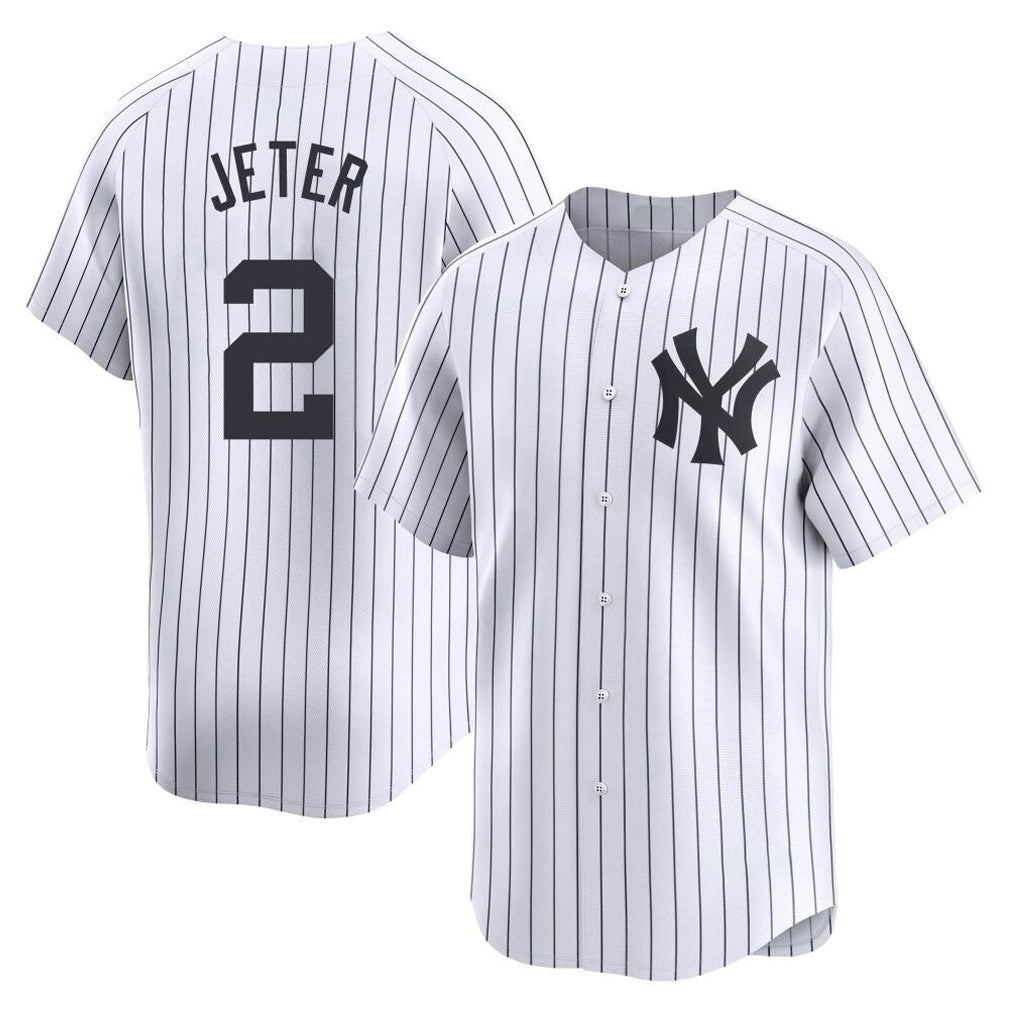 Silnrao  NY.Yankees #2 Derek Jeter Player White Limited Home Stitched Jerseys